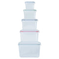 Set of 5 - Hobby Life Rectangular Deep Clip Airtight Food Containers