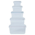 Set of 5 - Hobby Life Rectangular Clip Airtight Food Containers