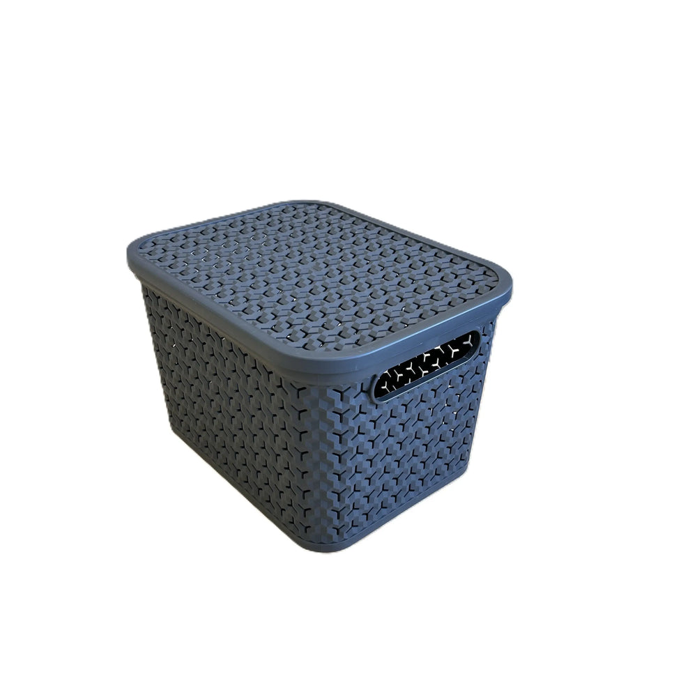 Medium Urban Store Plastic Storage Basket with Lid Strata
