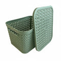 Medium Urban Store Plastic Storage Basket with Lid Strata