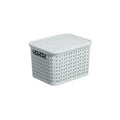 Small Urban Store Plastic Storage Basket with Lid Strata