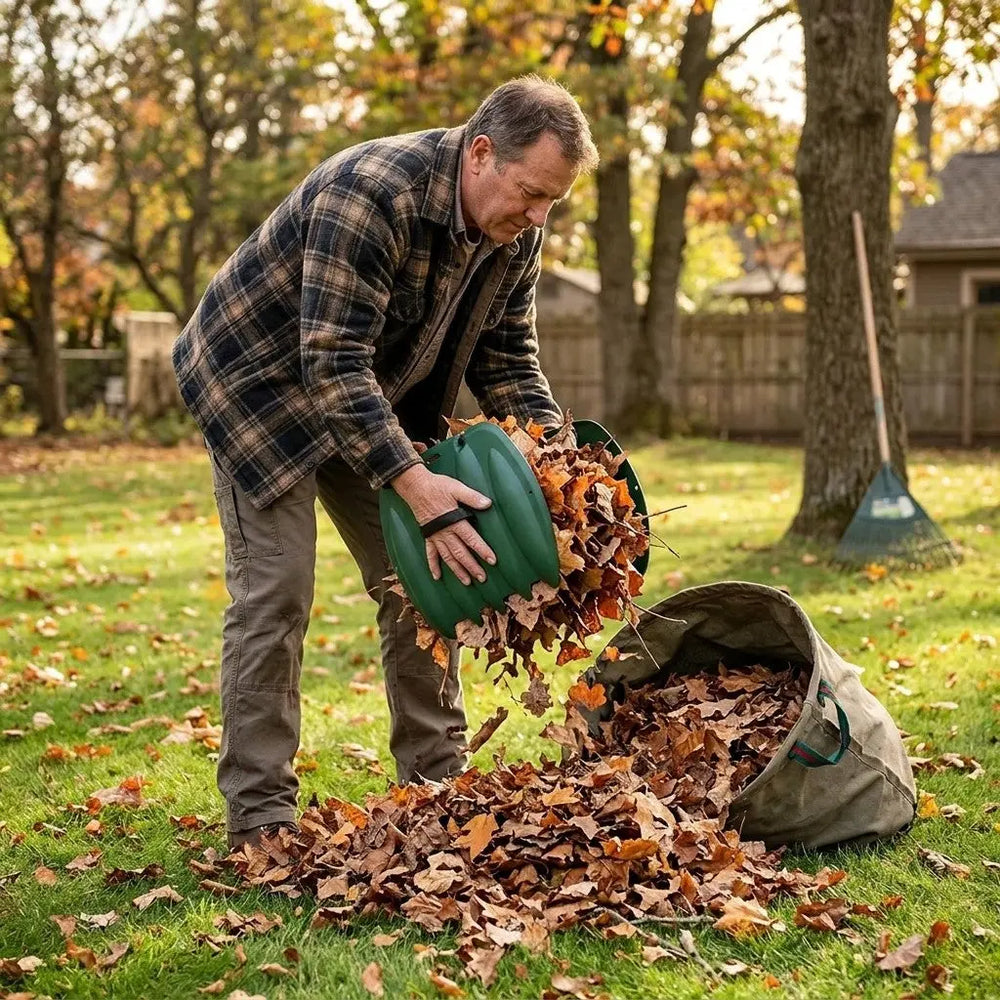 Garden Rolling Cart and Leaf Grabber Set